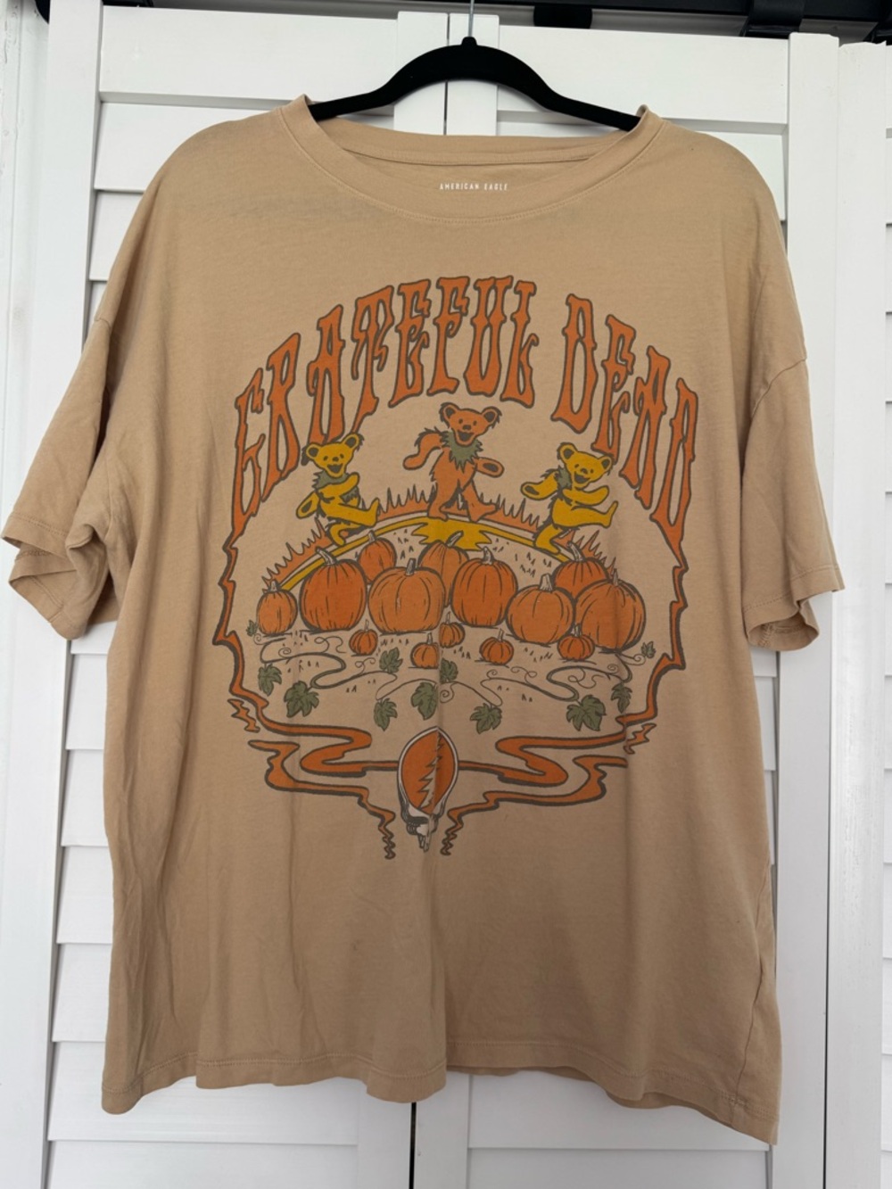 American Eagle Grateful Dead Tan Graphic T-Shirt, women L/XL